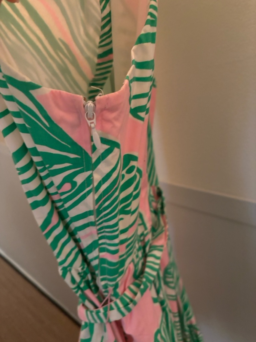Lilly Pulitzer Pink and Mint Green Sleeveless Tie-Waist Sundress - Picture 5 of 5